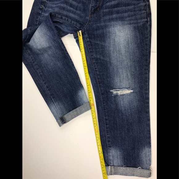 Life in Progress distressed fold up capri jean 27 - Picture 3 of 7